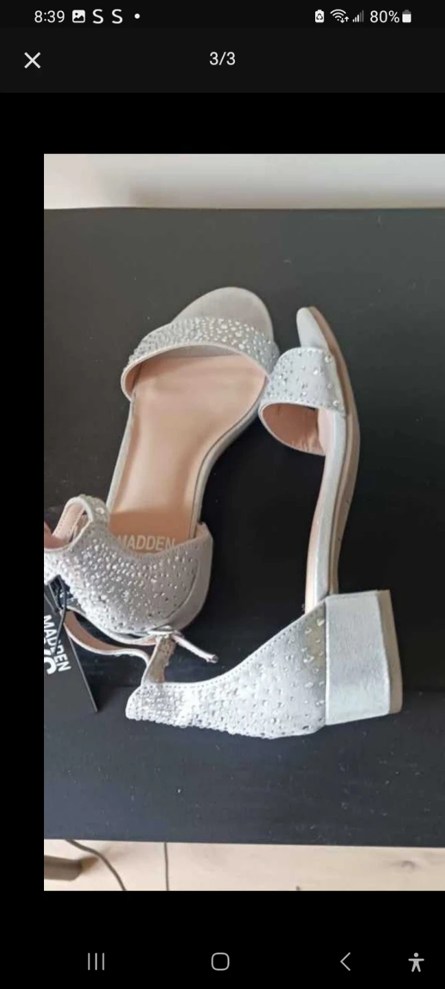 Madden NYC Silver Glitter Block Heel Sandals - photo 3