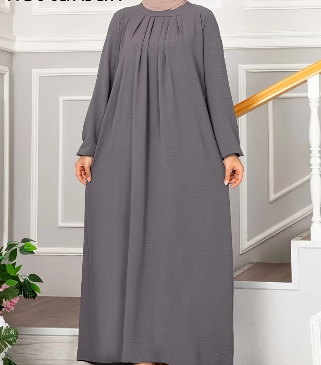 Grey Pleated Maxi Dress XL