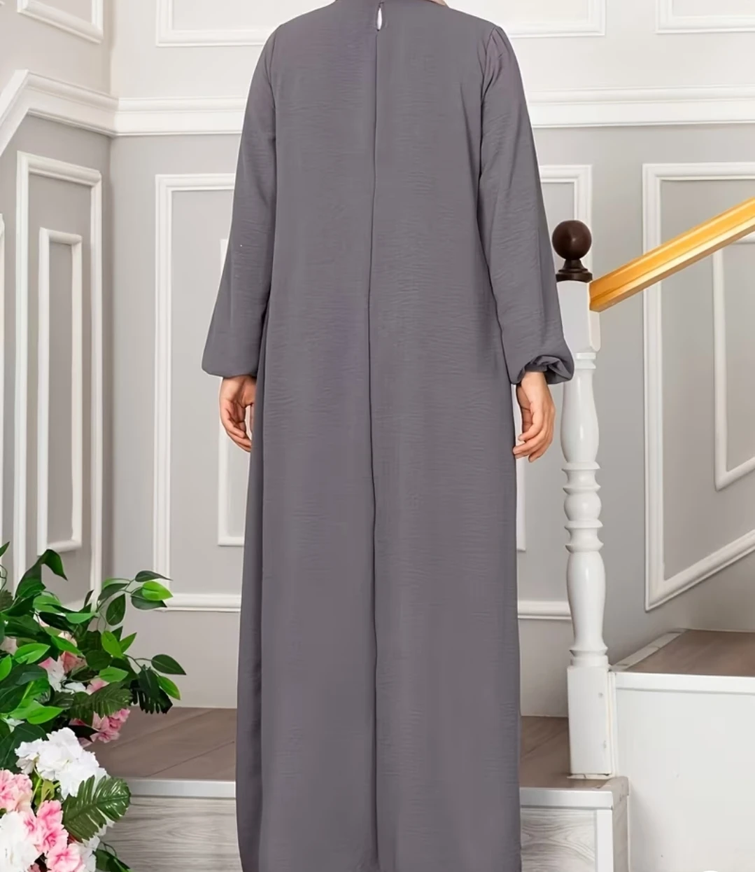 Grey Pleated Maxi Dress XL - photo 2