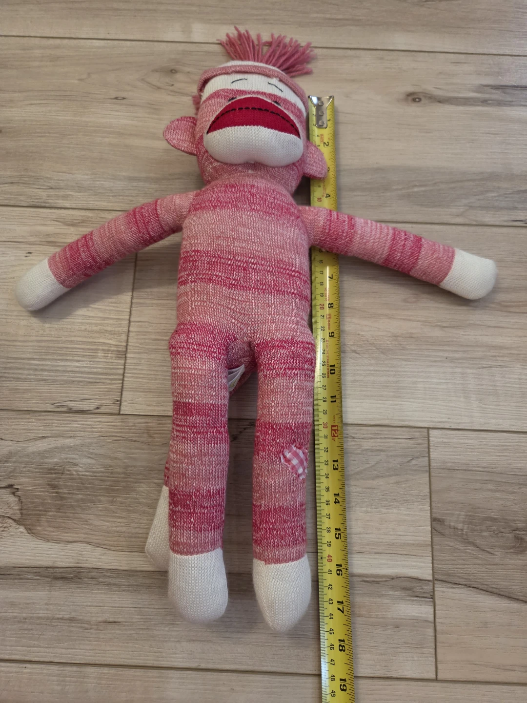 Animal Adventure Pink Striped Sock Monkey Plush 17" - photo 5