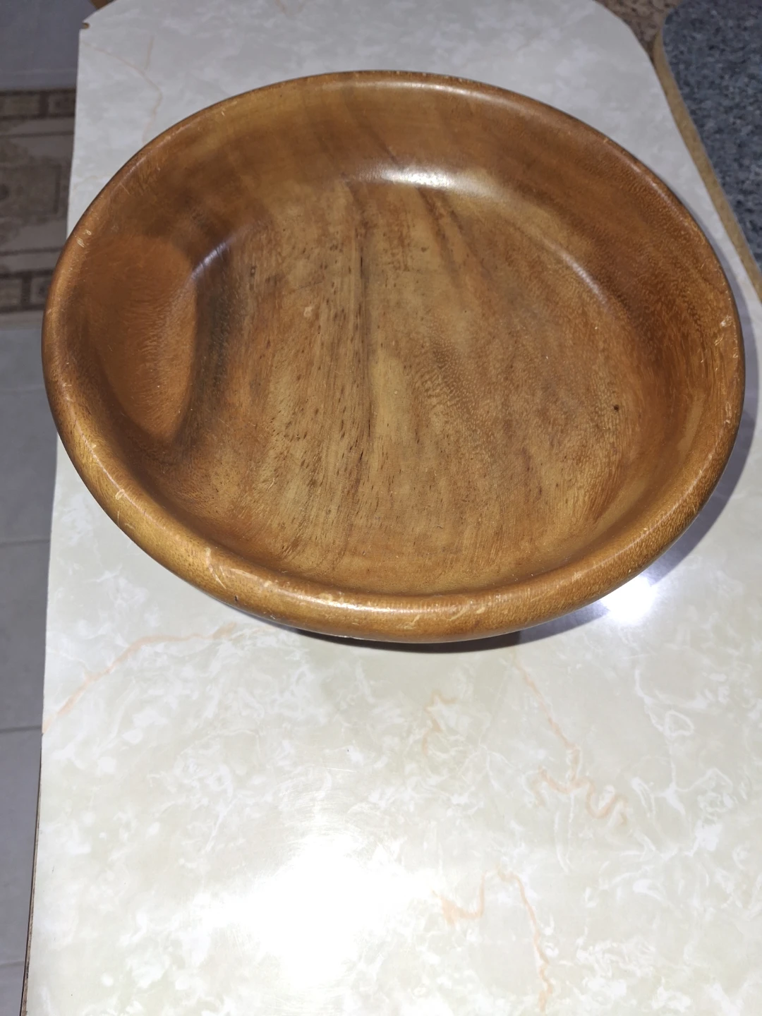 Carved Wooden Pedestal Fruit Bowl - photo 4