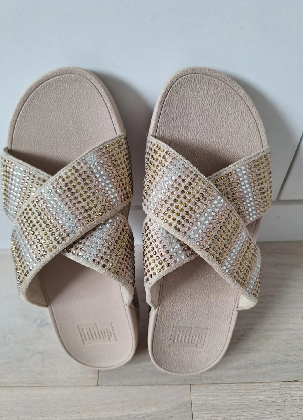 Fitflop Sparkly LuLu Cross Slide Sandals