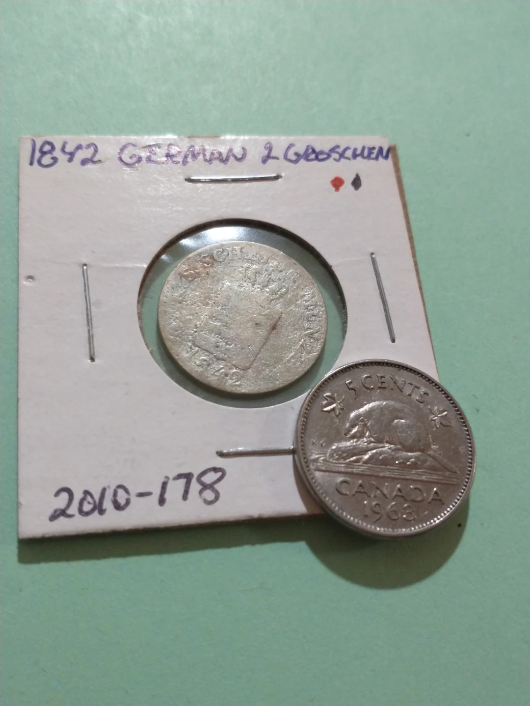 1842 German Saxony 2 Groschen Silver Coin - photo 3