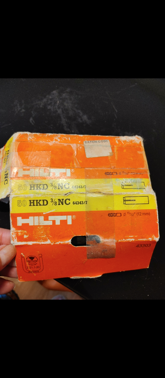 Hilti HKD 3/8" NC Anchors (Box of 50) - photo 2