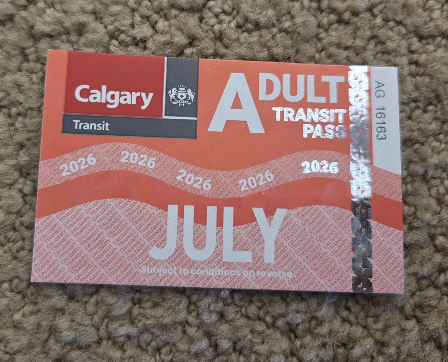 July Adult pass
