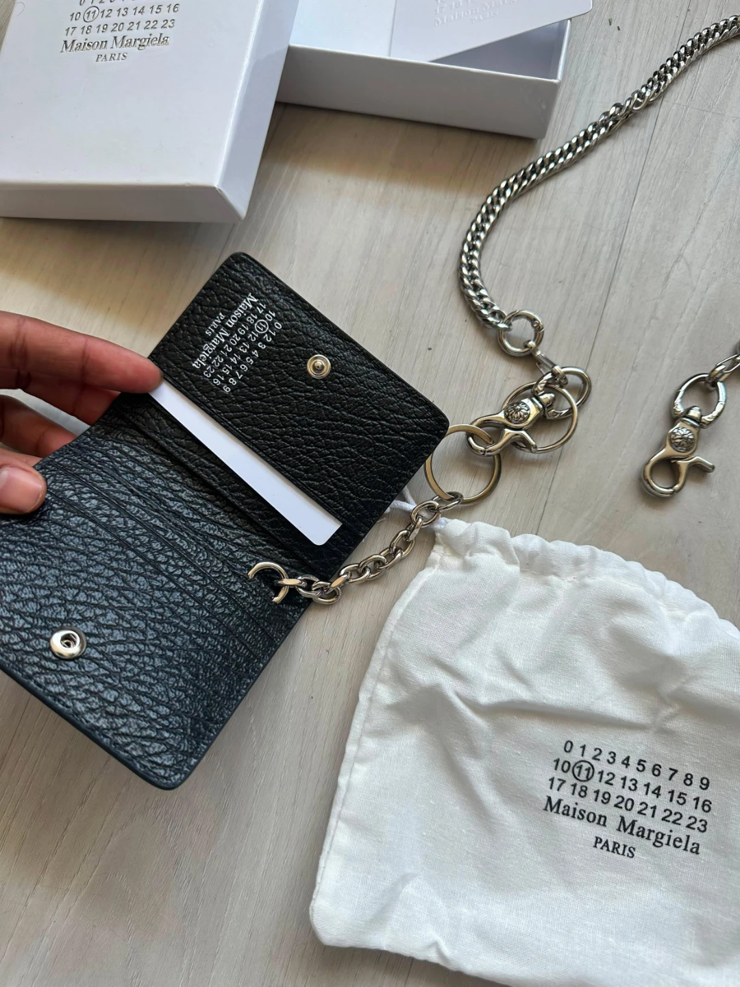 Maison Margiela Black Wallet with Chain