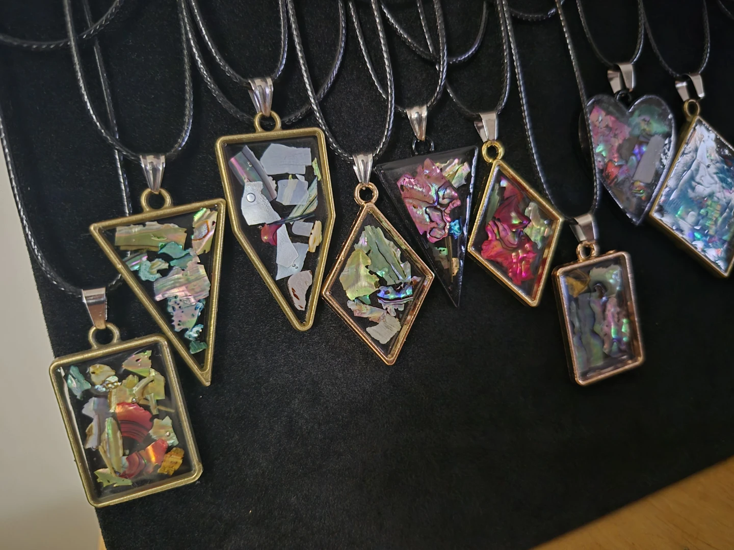 Assorted Necklaces with Iridescent Pendants - photo 2