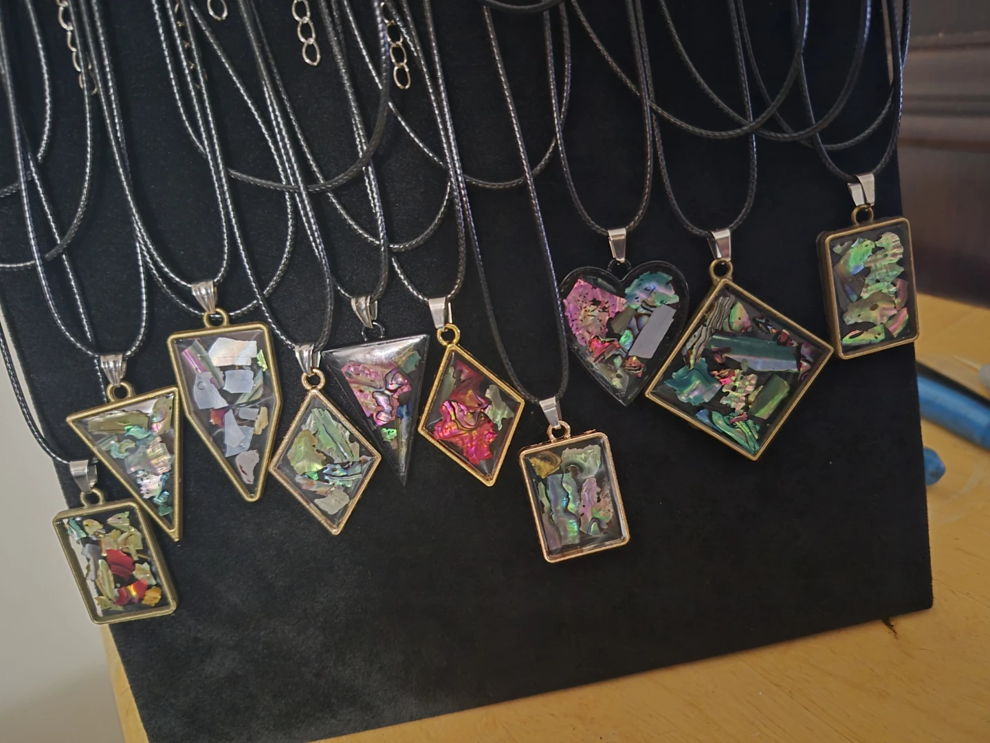 Assorted Necklaces with Iridescent Pendants - photo 3