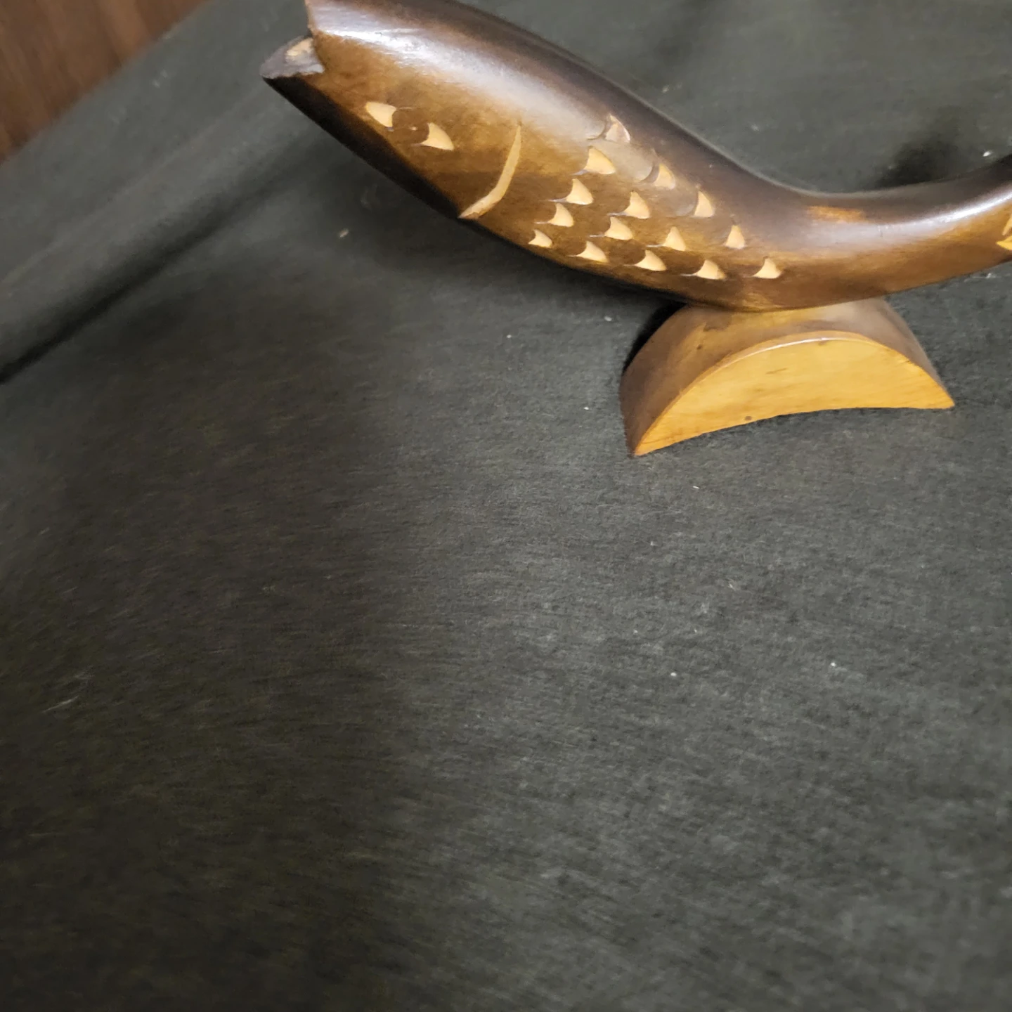 Wooden Carved Fish Figurine - photo 2