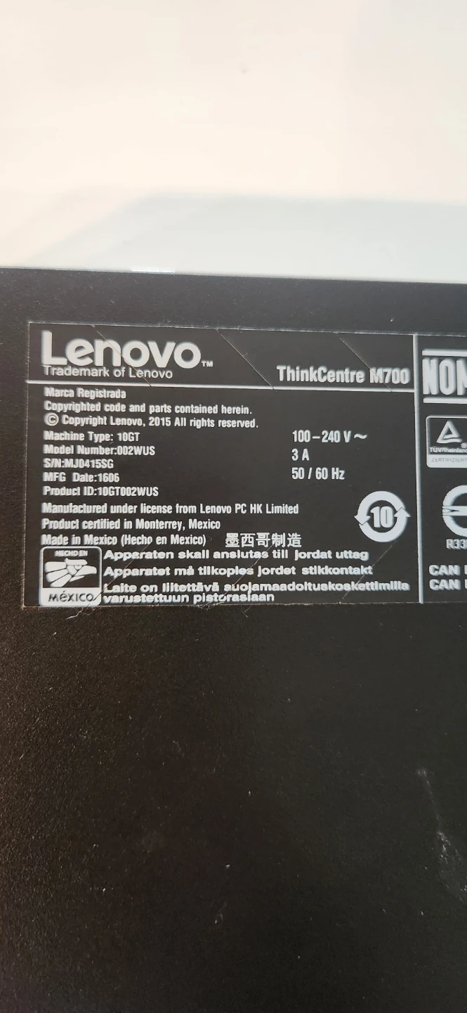 Lenovo ThinkCentre M700 Tower Desktop PC - photo 5