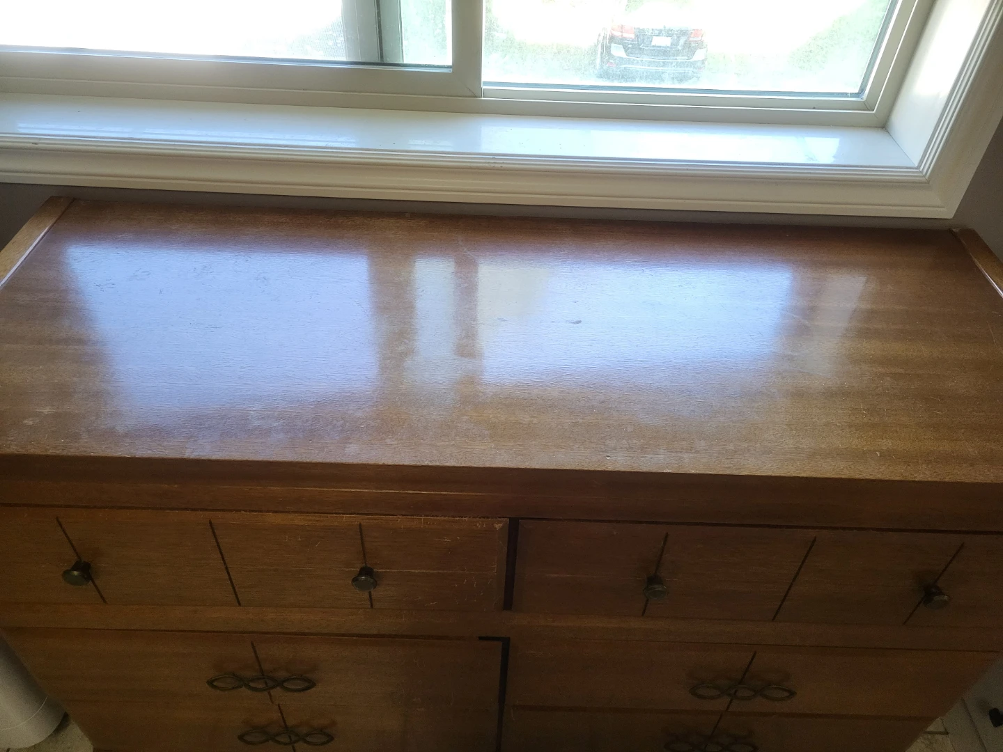 Mid century Wooden Dresser with 6 Drawers
