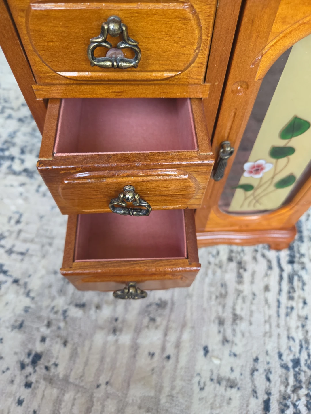 Wooden Jewellery Box with Drawers and Mirrored Door - photo 5
