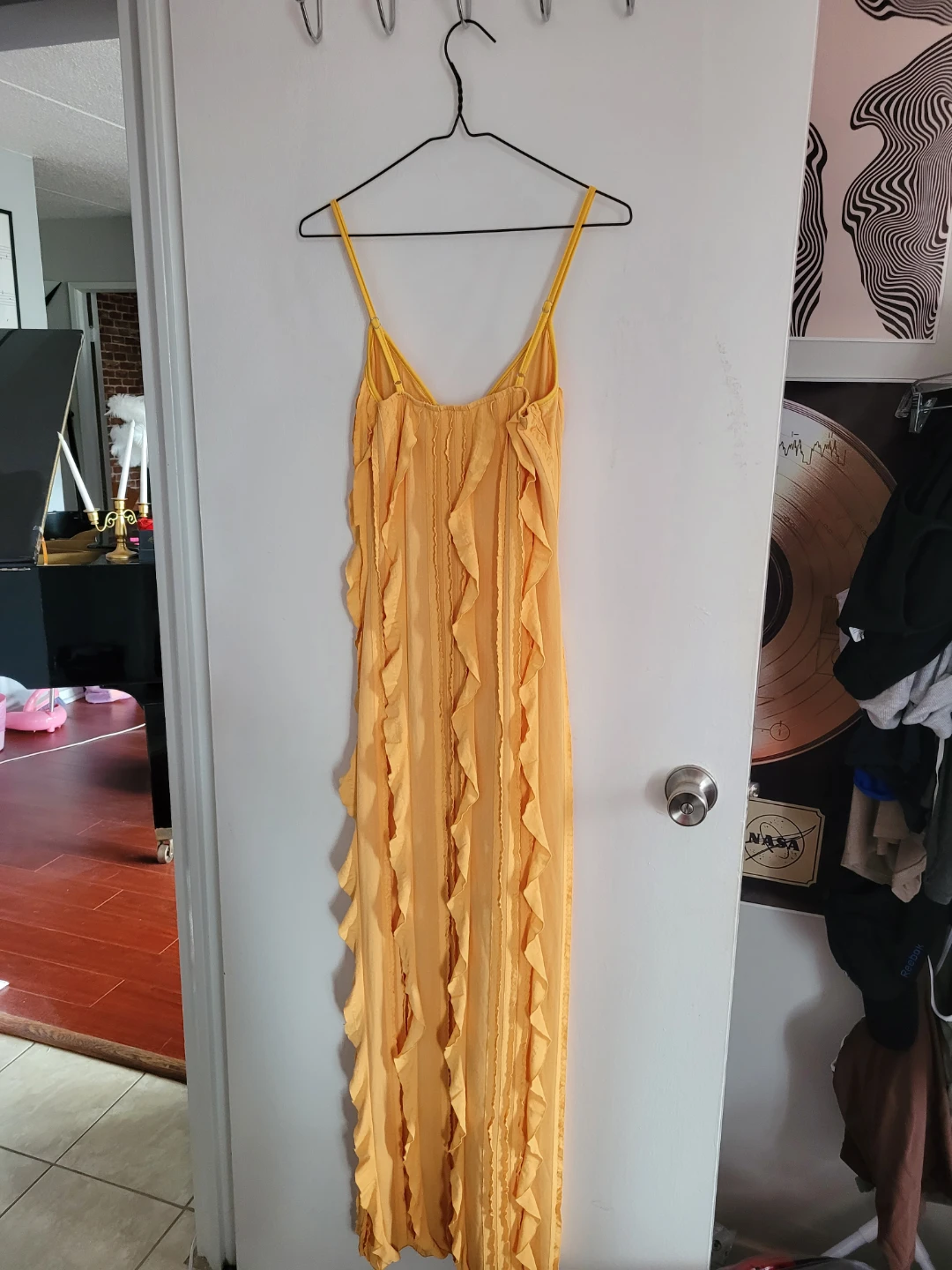 Yellow Ruffle sexy Maxi Dress - photo 2