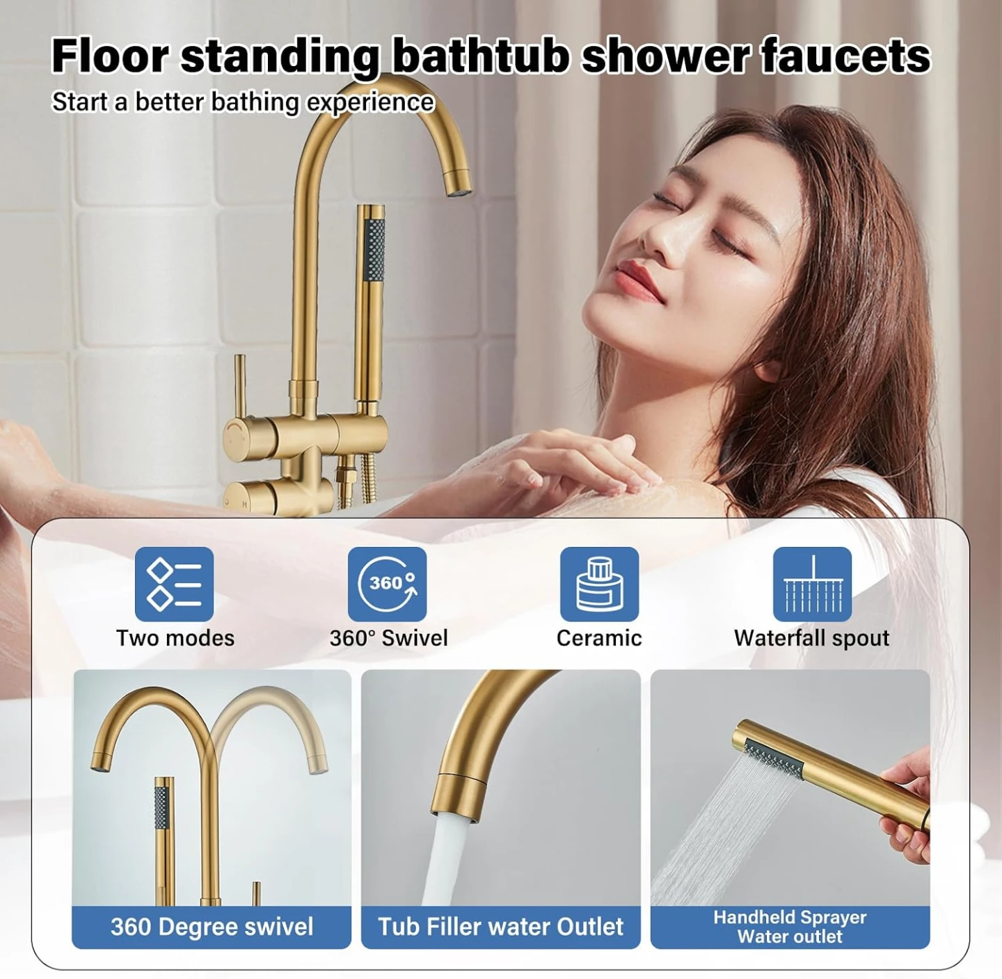 Floor Standing Bathtub Shower Faucet - photo 2