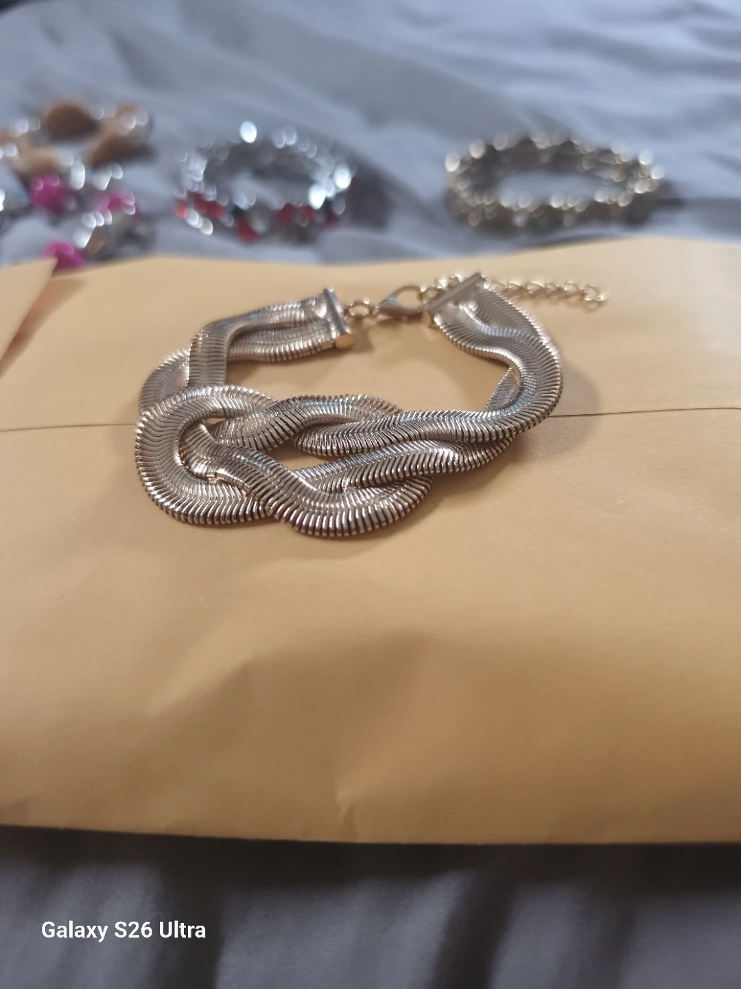 Silver Twisted Snake Chain Bracelet