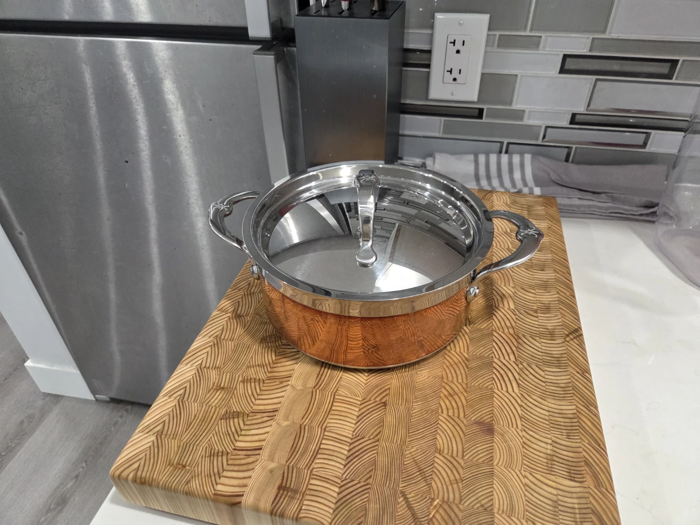 Hestan Copperbond Induction Stock Pot with Lid 3qt