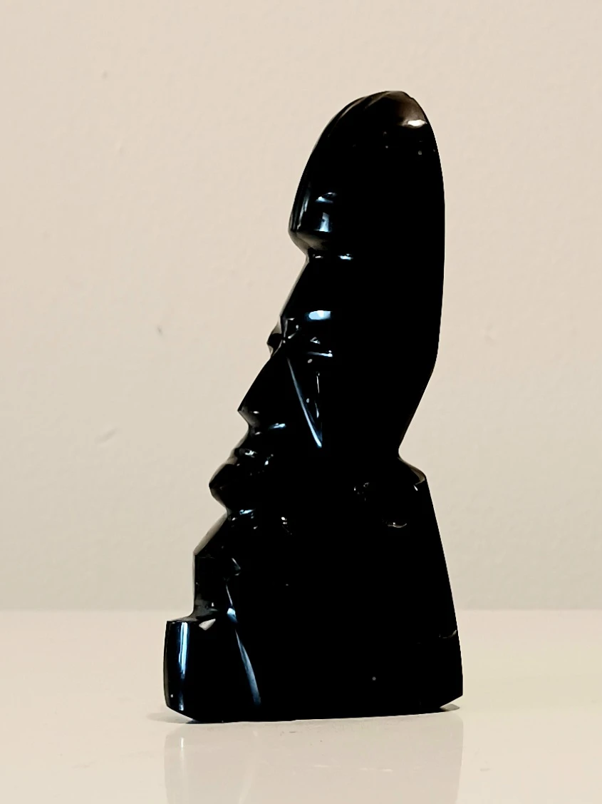 Hand Carved Obsidian Figurine - photo 2