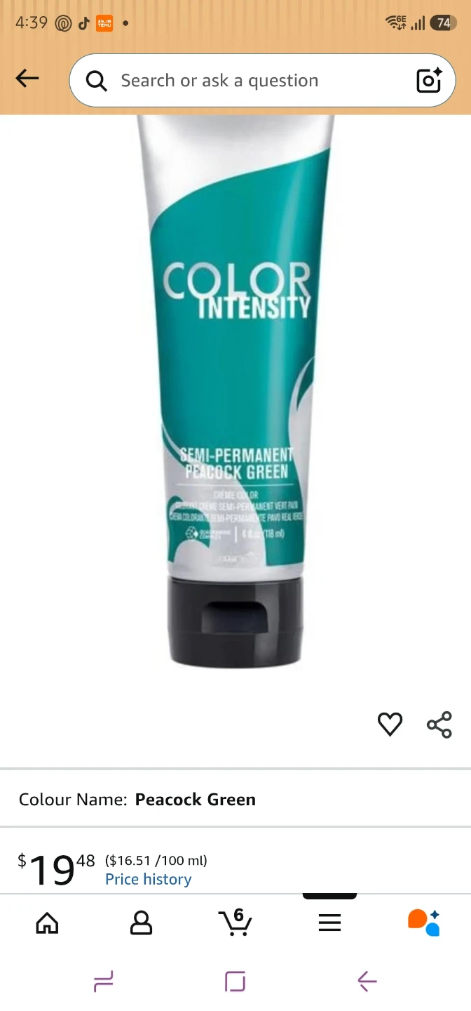 Joico Color Intensity Semi-Permanent Peacock Green Hair Colour