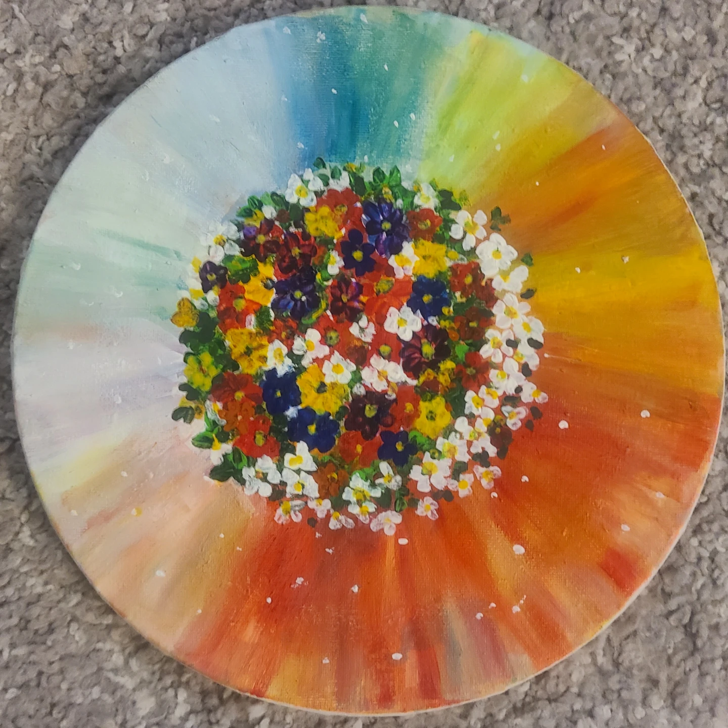Round Floral Painting