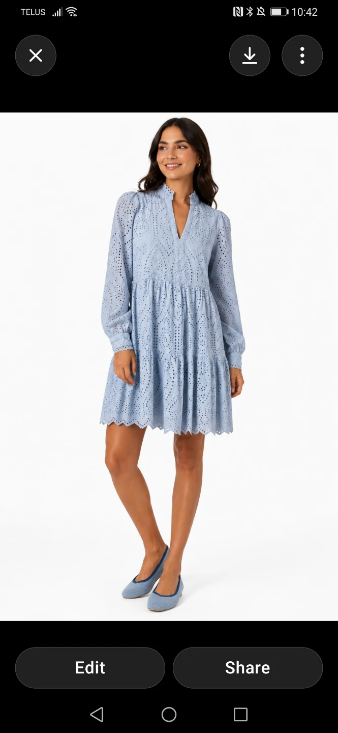 Y.A.S Solid Yasholi Dress in Broderie Anglaise