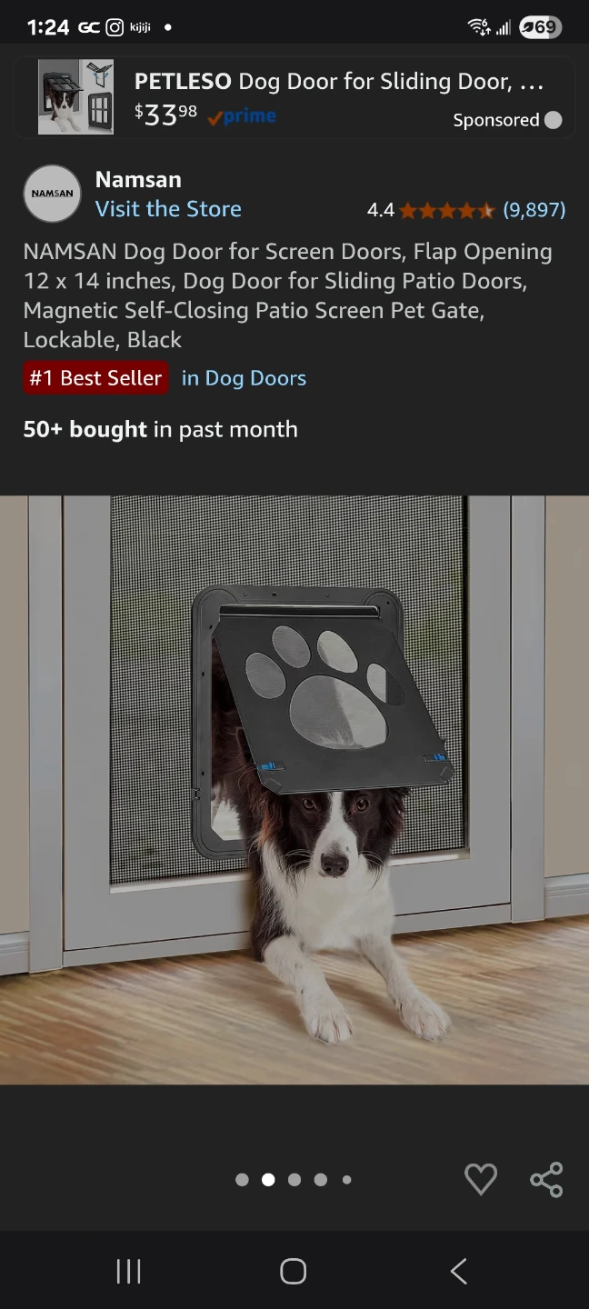 Pet screen door 11"×14" brand new