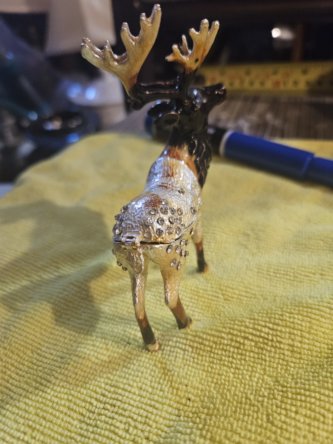 Decorative Metal Hinged Trinket Box - Deer Figurine - photo 3