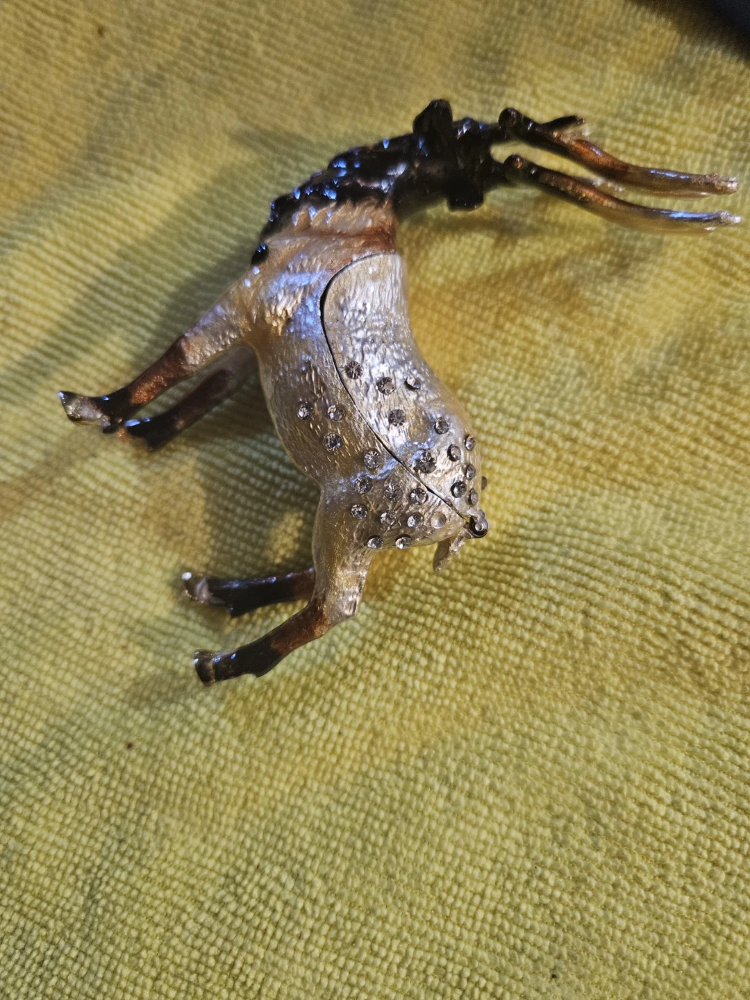Decorative Metal Hinged Trinket Box - Deer Figurine - photo 4