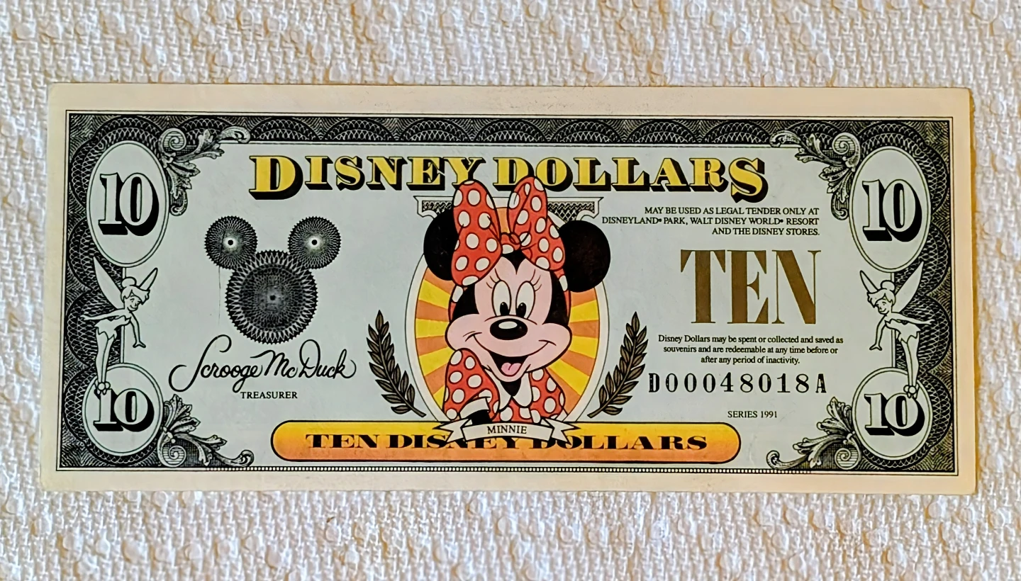 Vintage $10 Disney Dollars Series 1991