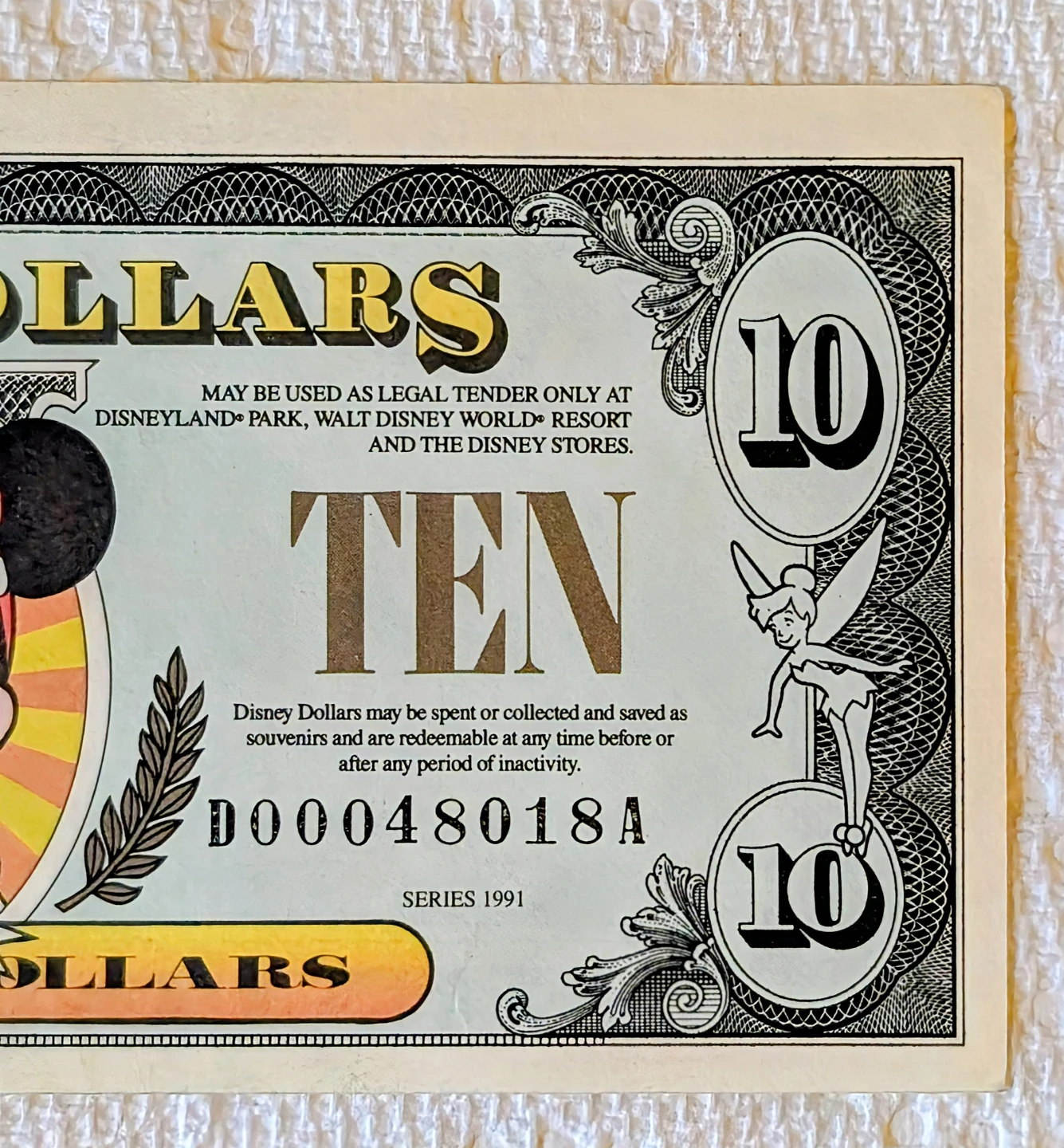 Vintage $10 Disney Dollars Series 1991 - photo 4