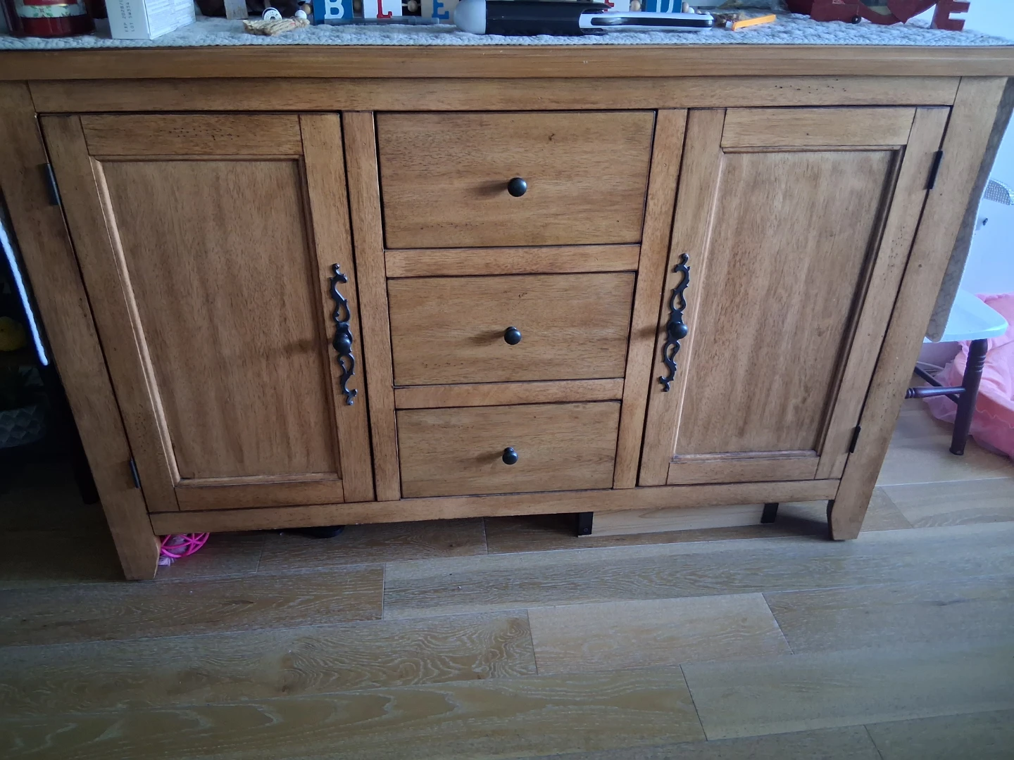 Wooden Sideboard Cabinet with Drawers and Doors