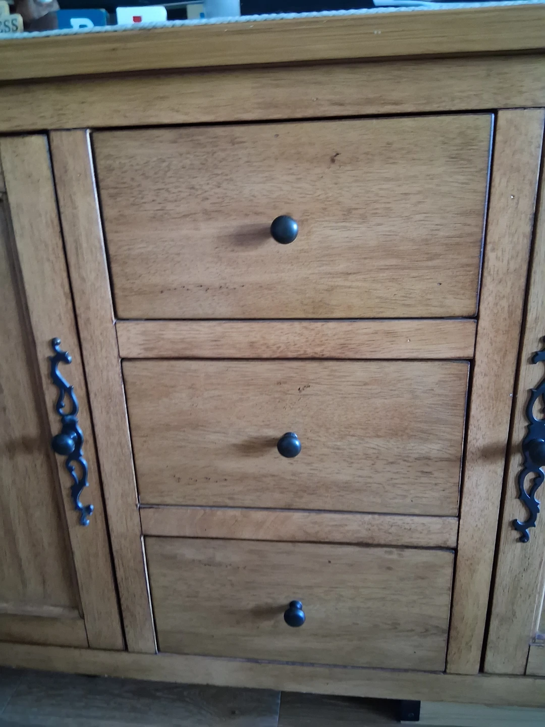 Wooden Sideboard Cabinet with Drawers and Doors - photo 2