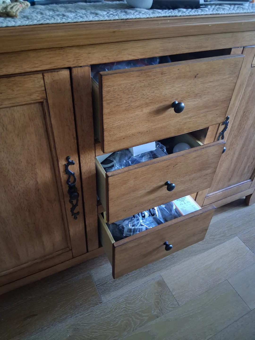 Wooden Sideboard Cabinet with Drawers and Doors - photo 5