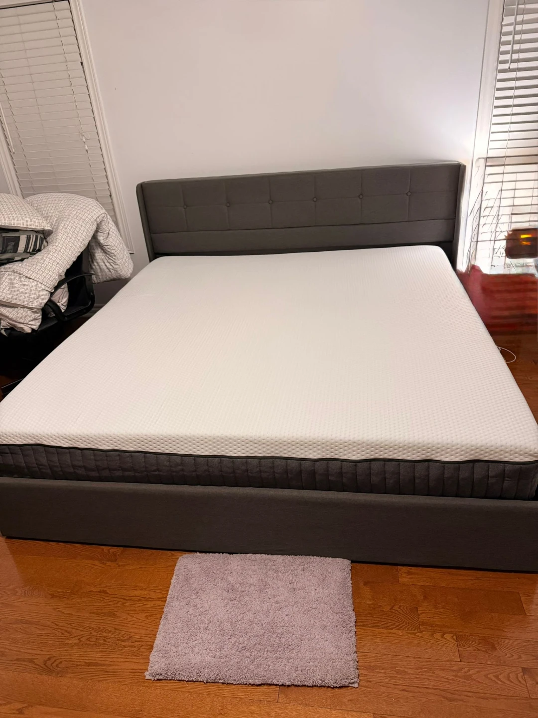 King Size Tufted Headboard Bed Frame with Mattress