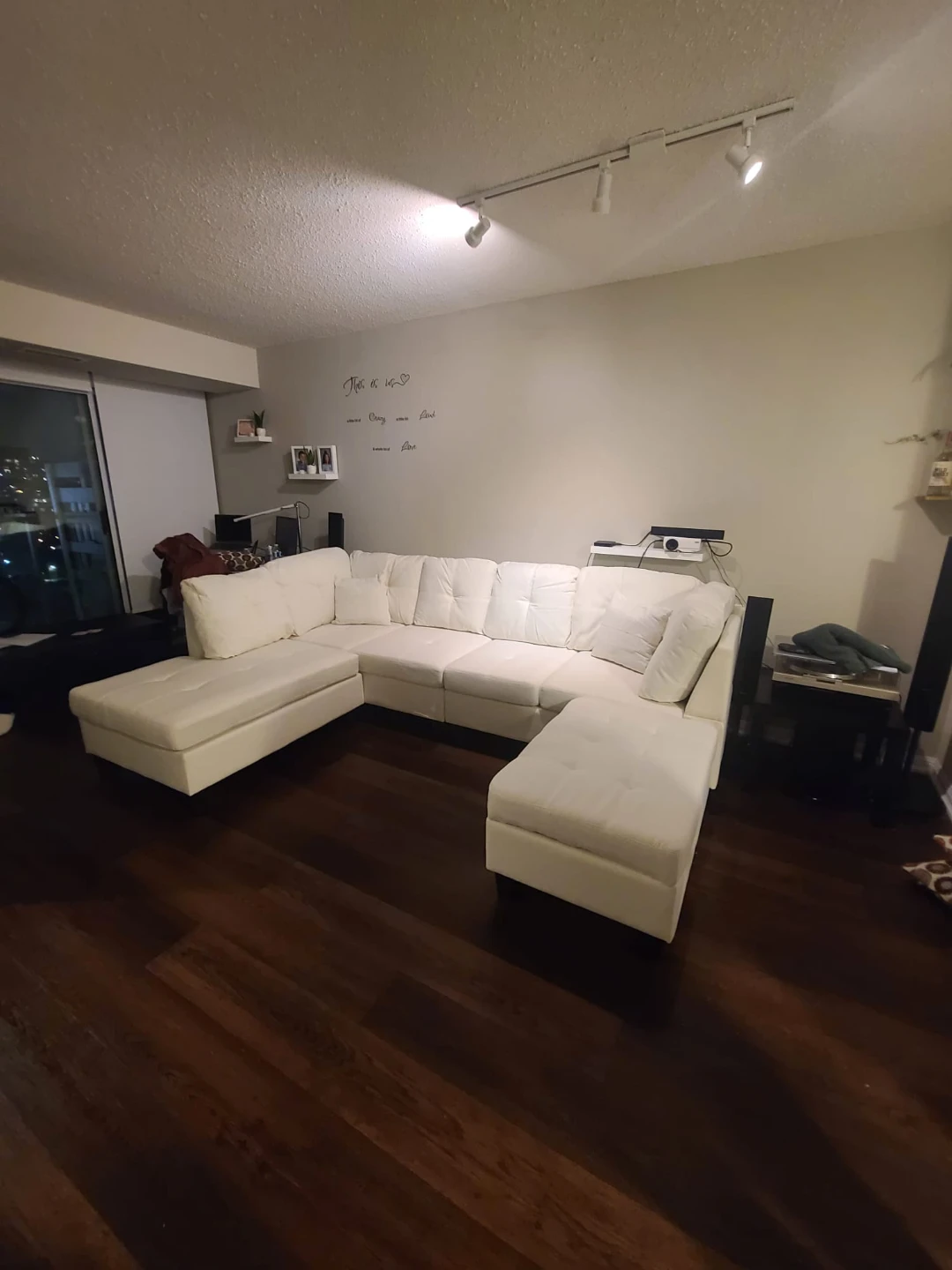 White U-Shaped Sectional Sofa - photo 2