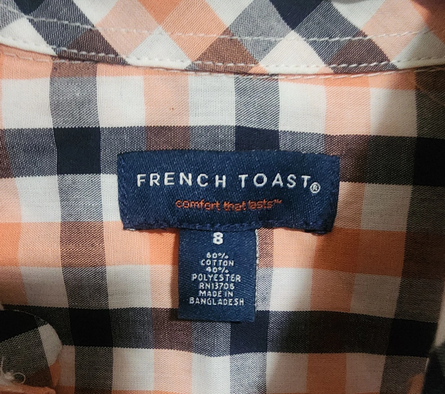 French Toast Plaid Button-Up Shirt Size 8 - photo 3