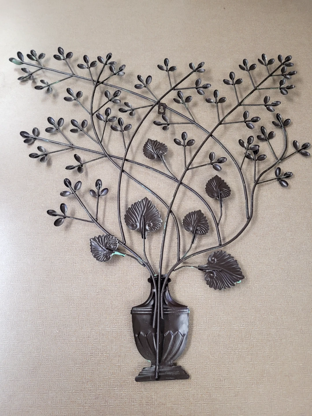 Metal Wall Art with Vase and Branches - photo 2