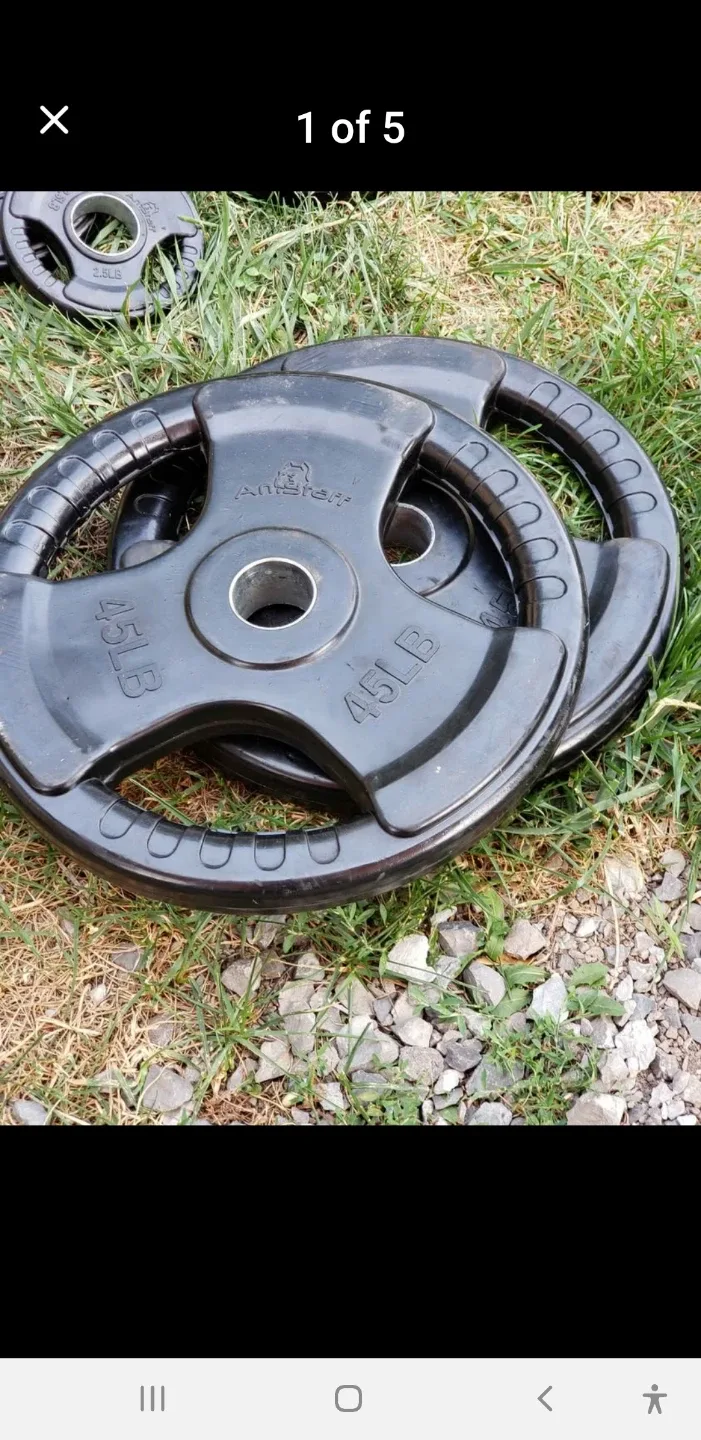 AmStaff 2-Inch Rubber Olympic Weight Plates