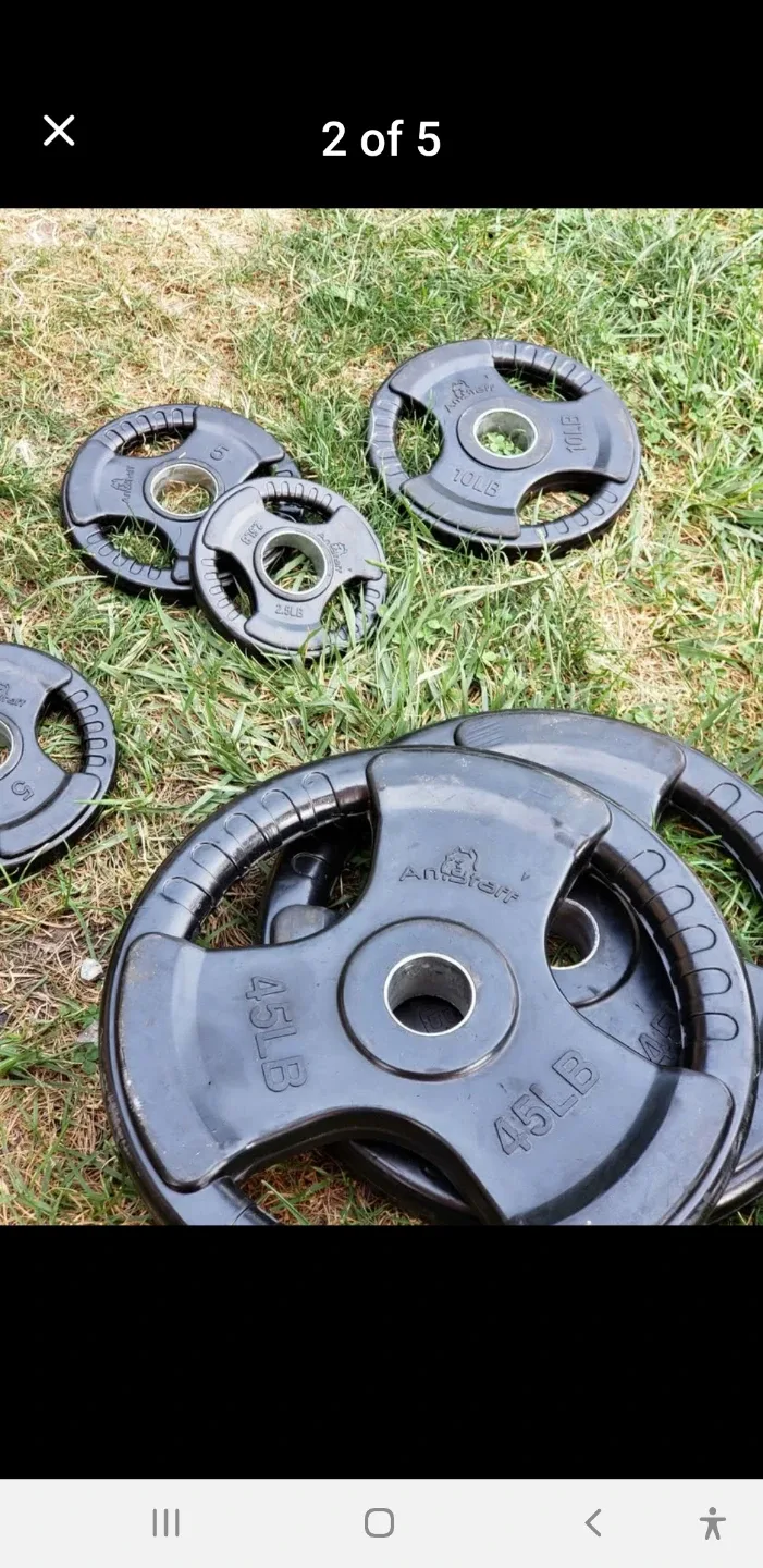 AmStaff 2-Inch Rubber Olympic Weight Plates - photo 2