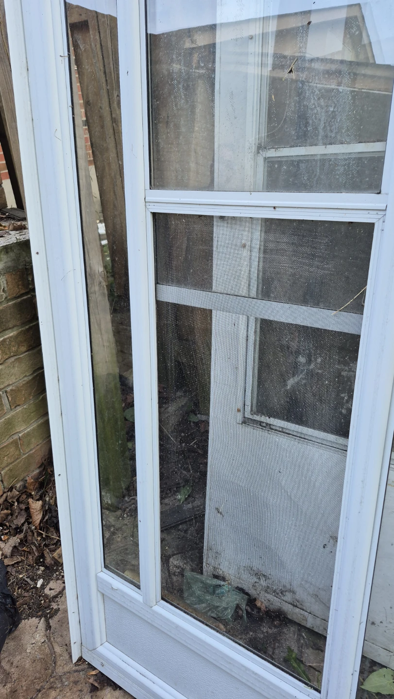 White Screen  storm Door with Glass Panel 82X34