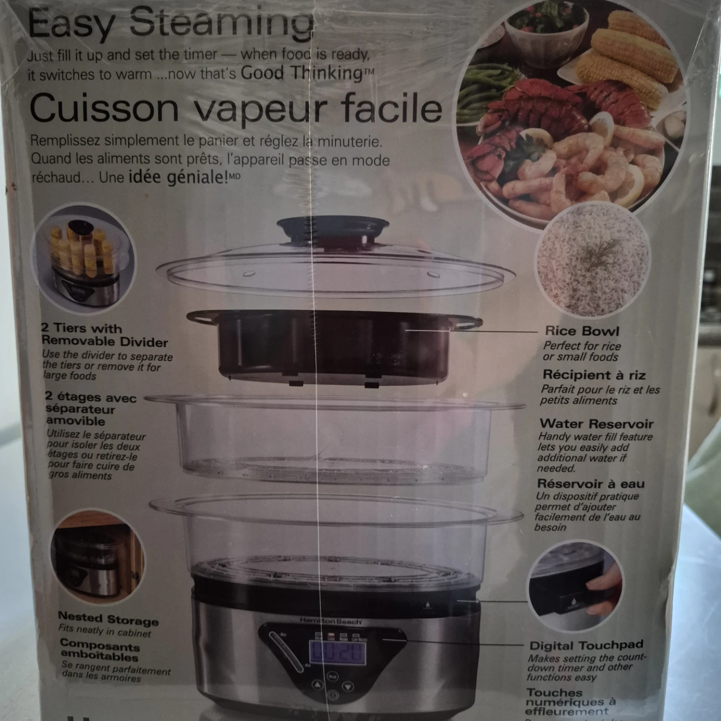 Hamilton Beach 2 tier 5.5 Quart Digital Steamer - photo 2