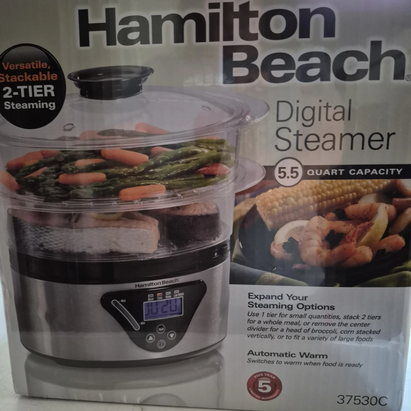Hamilton Beach 2 tier 5.5 Quart Digital Steamer - photo 4