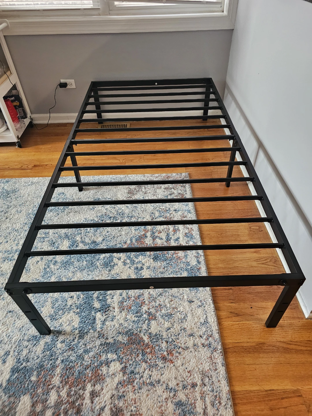 Black Metal Bed Frame with Twin Mattress - photo 4