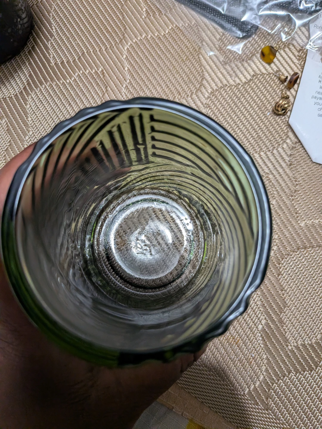 Green Embossed Glass Tumbler - photo 3
