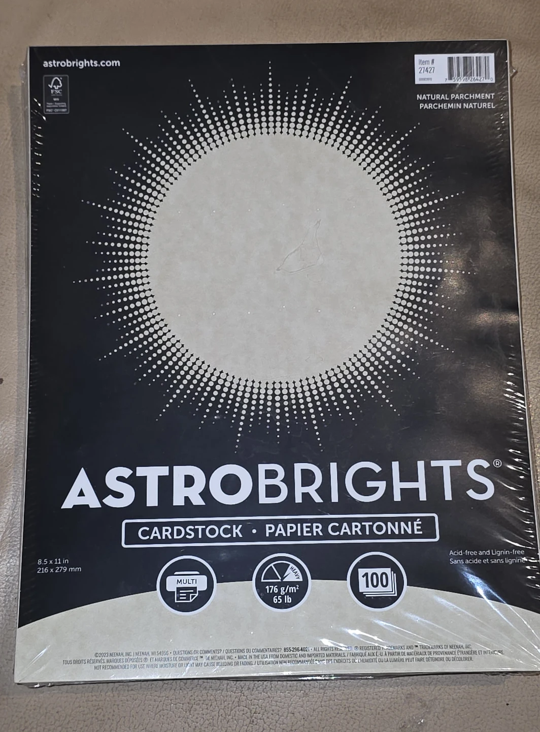 Astrobrights Natural Parchment Cardstock 8.5 x 11 in