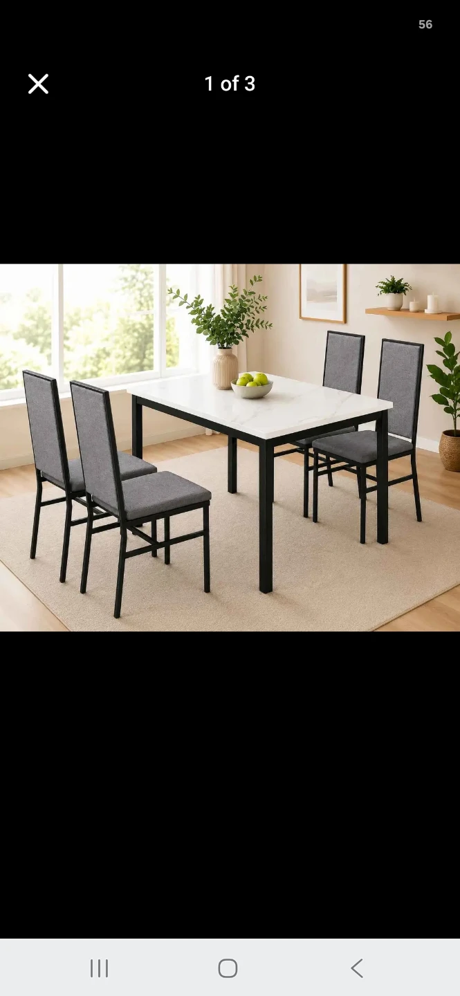 5 Pieces swt of Dining Table <> Set with 4 Chairs