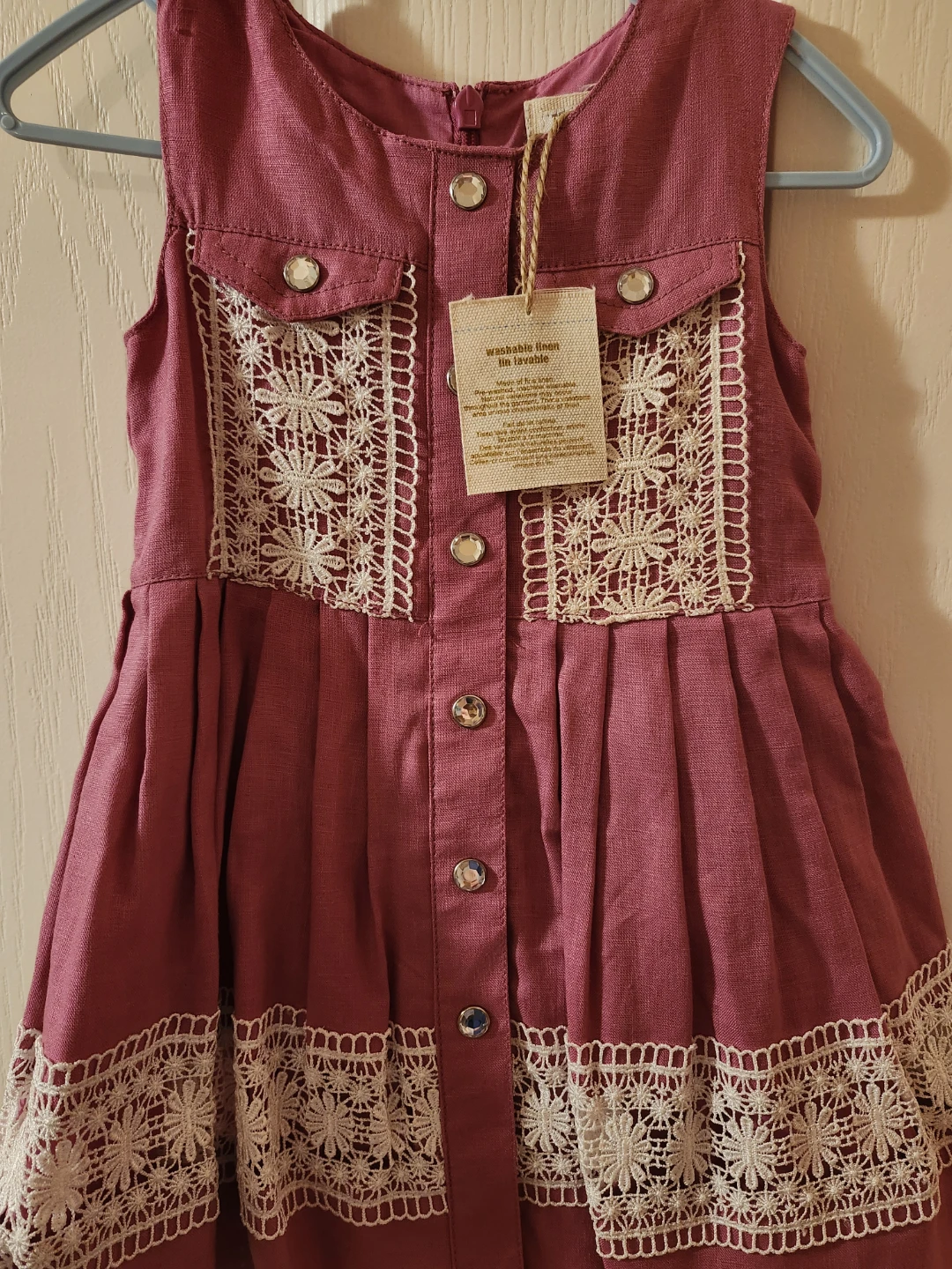 Child's Pink & Green Plaid Dress with Bows - photo 2