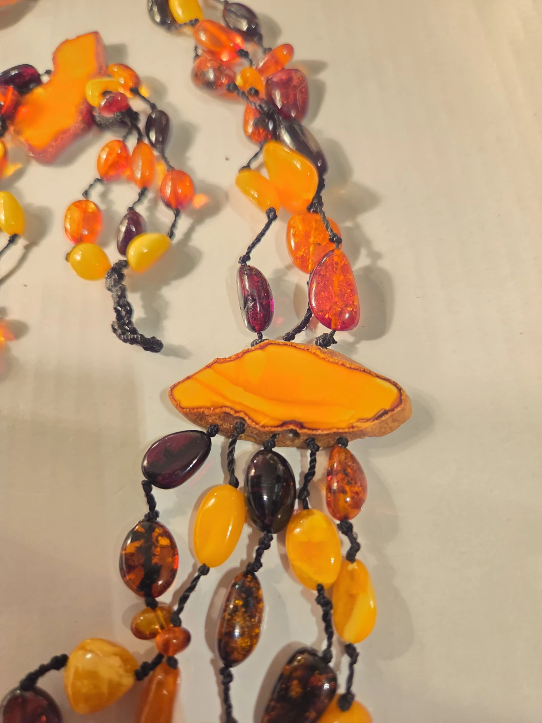 Multi-Strand Amber stones Beaded Necklace - photo 3