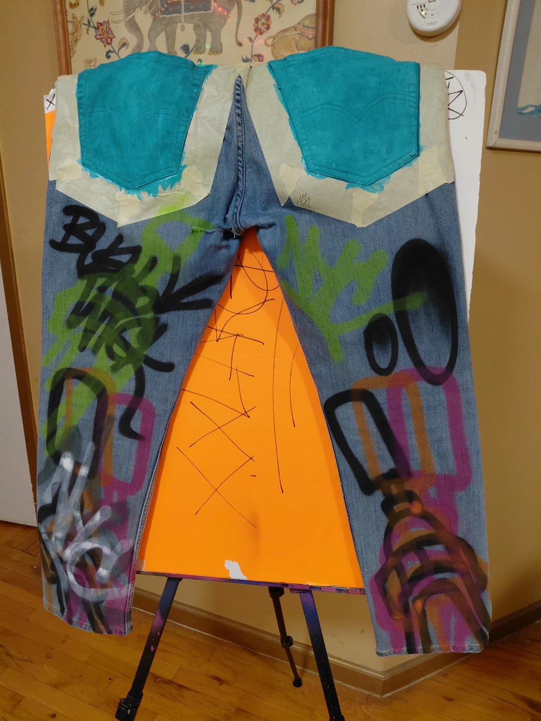 Custom Painted Levi's Jeans By Artist - photo 4