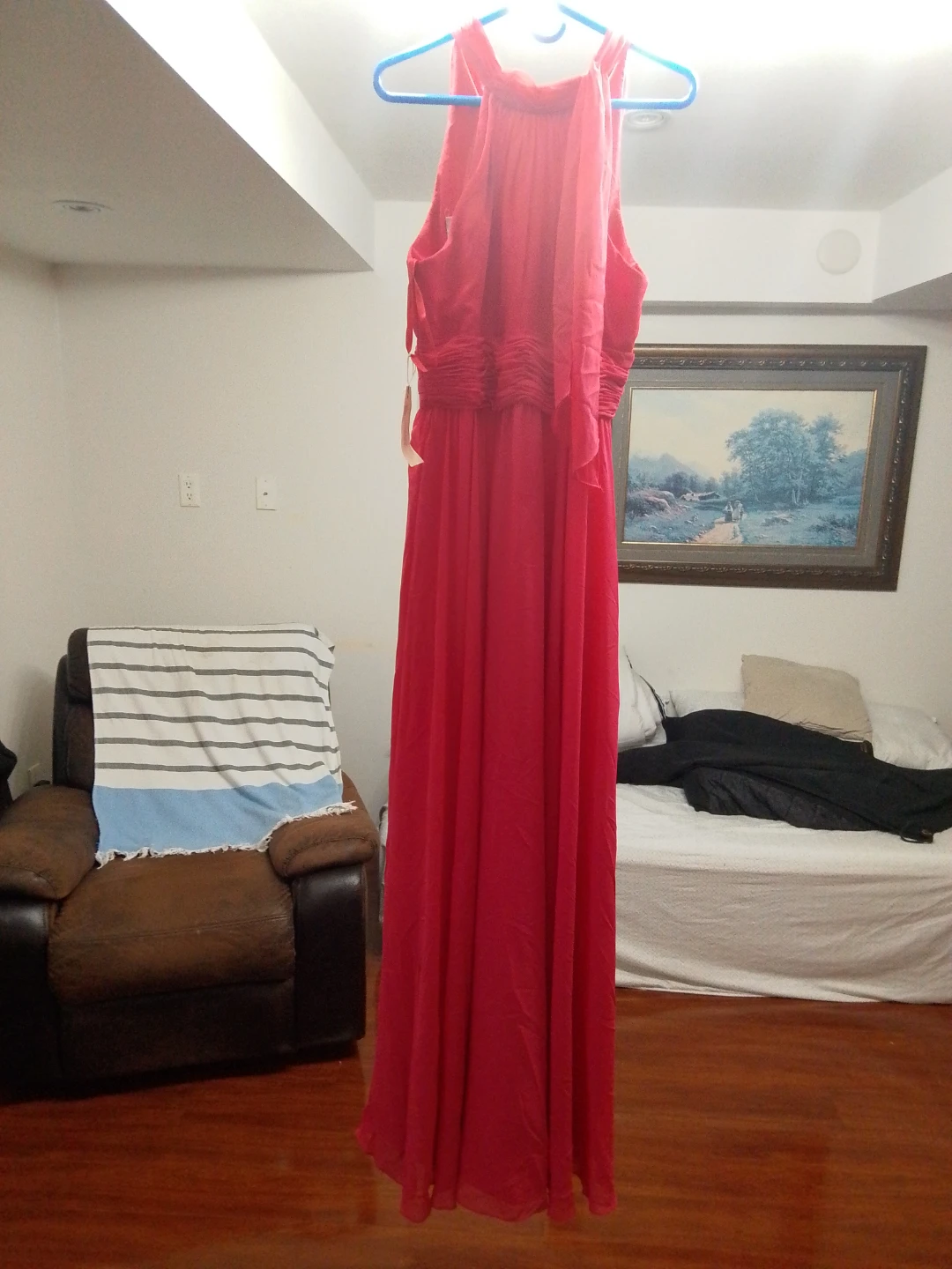 Mori Lee by Madeline Gardner Red Halter Neck Dress