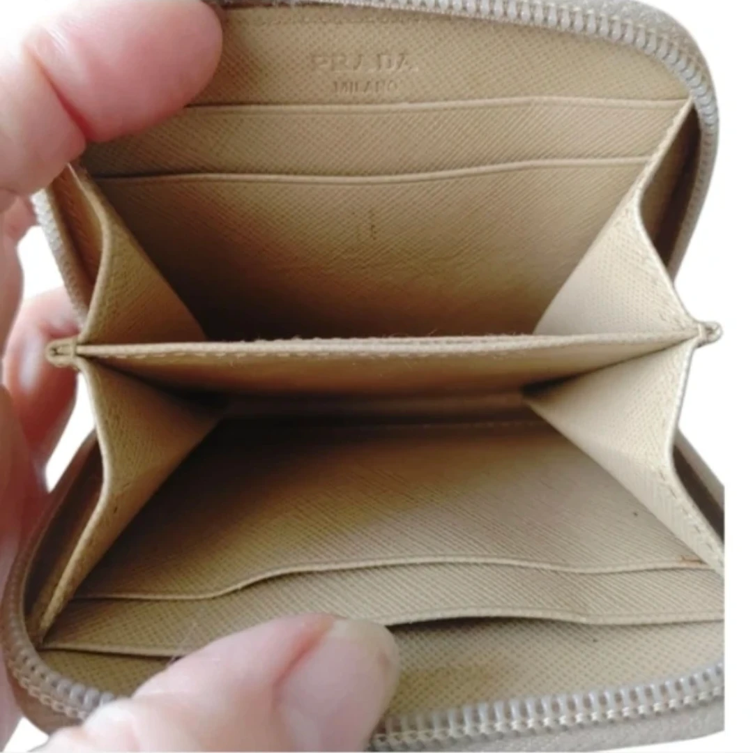 PRADA Cream Nylon Compact Zip Wallet - photo 3
